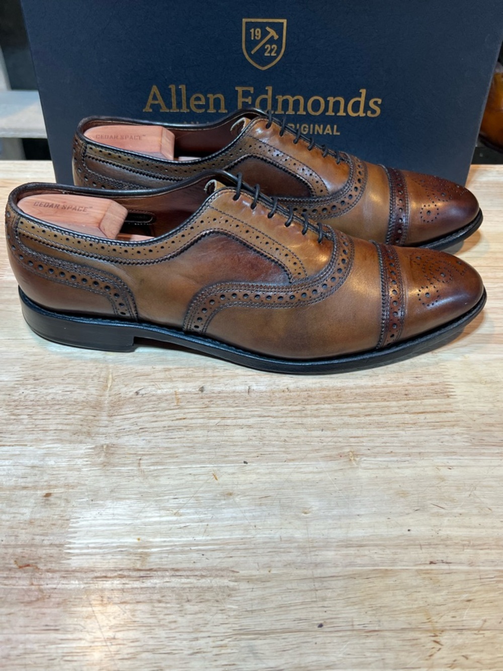 Allen Edmonds Strand Men’s Leather Cap Toe Oxfords w/ Patinas Sz 11.5D USA 🇺🇸